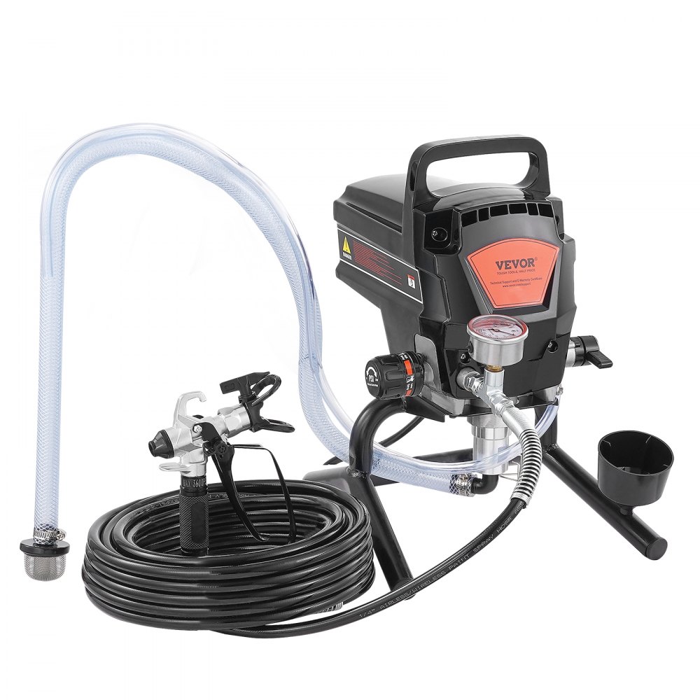 VEVOR Pulverizador de Pintura 950 W Máquinas Pintura Airless 2 L/min Pistola de Pulverización Eléctrica sin Aire Presión Máxima 3000 PSI con Manguera de 15 m para Pared, Mueble, Exterior, Interior