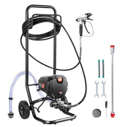 VEVOR Pulverizador de Pintura 750 W Máquinas Pintura Airless 1,2 L/min Pistola de Pulverización Eléctrica sin Aire Presión Máxima 3000 PSI con Manguera de 7,6 m para Pared, Mueble, Exterior, Interior