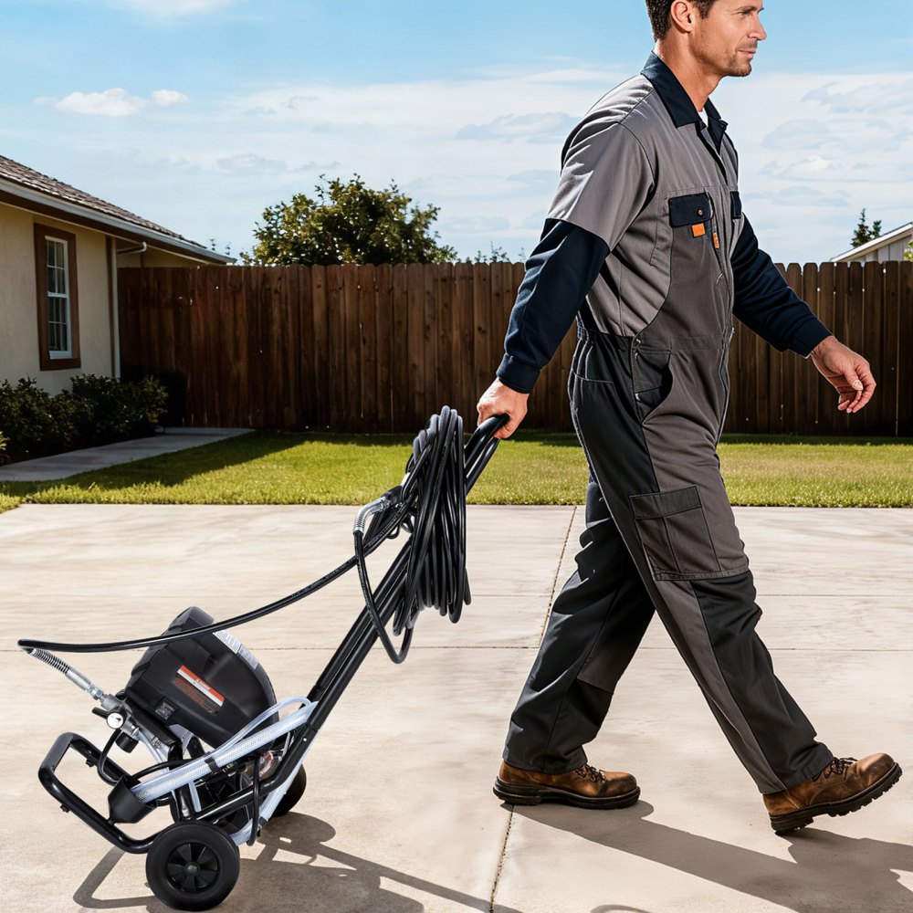 VEVOR Pulverizador de Pintura sin Aire 650 W 3000 PSI, Máquina de Pintura Airless con Carrito, con Cepillo de Limpieza, Manguera, Tubo de Extensión, Boquillas, para Pintar Exteriores, Interiores