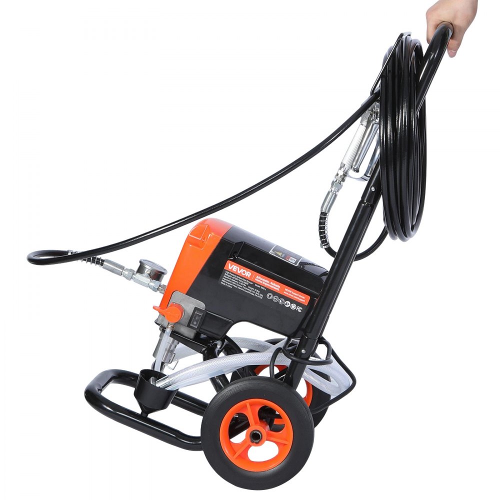 VEVOR Pulverizador de Pintura sin Aire 900 W 3300 PSI, Máquina de Pintura Airless con Carrito, con Cepillo de Limpieza, Manguera, Tubo de Extensión, Boquillas, para Pintar Exteriores, Interiores