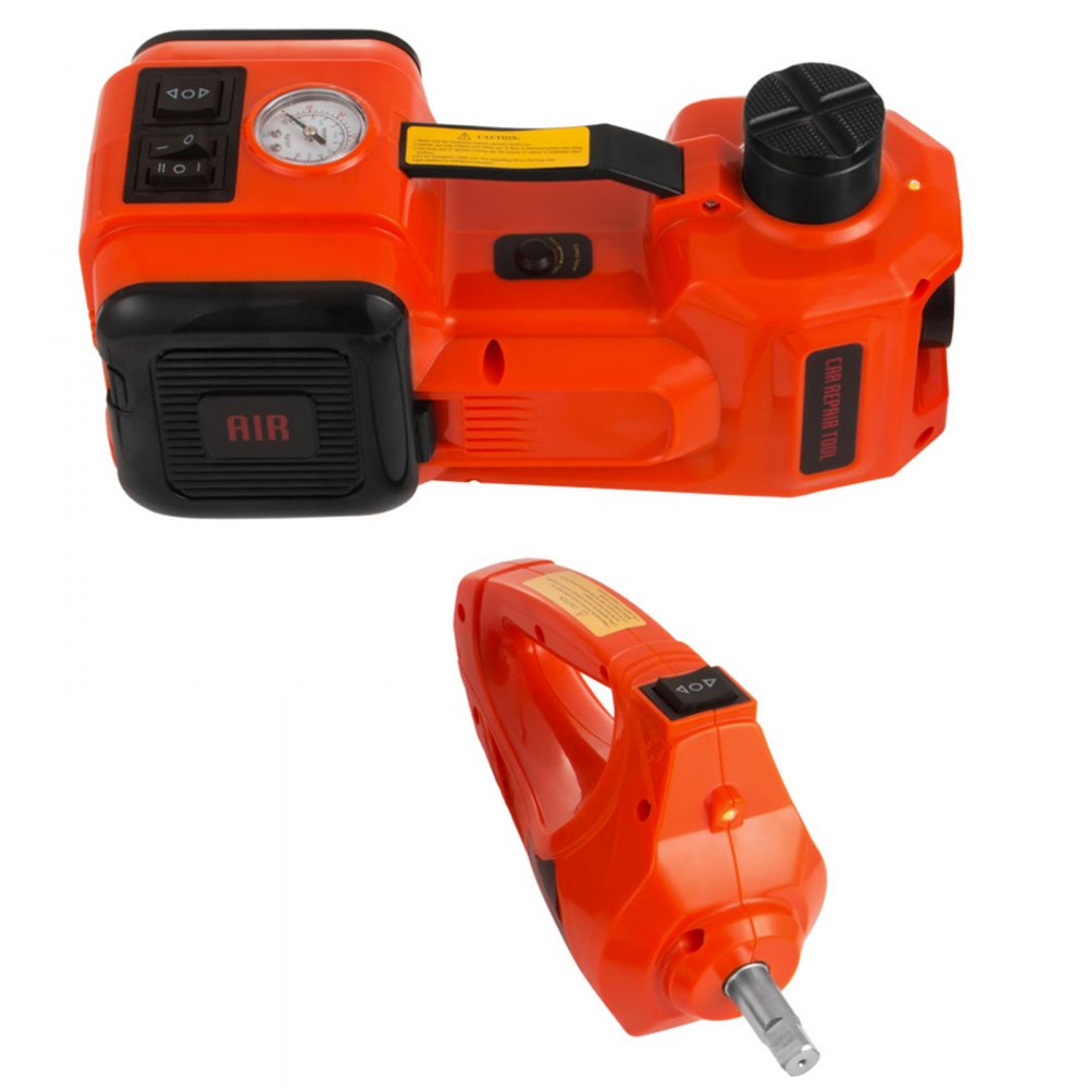 12V DC 6600 LBS 3T Gato hidráulico eléctrico Inflador Bomba Llave 3 en 1 Kit de herramientas