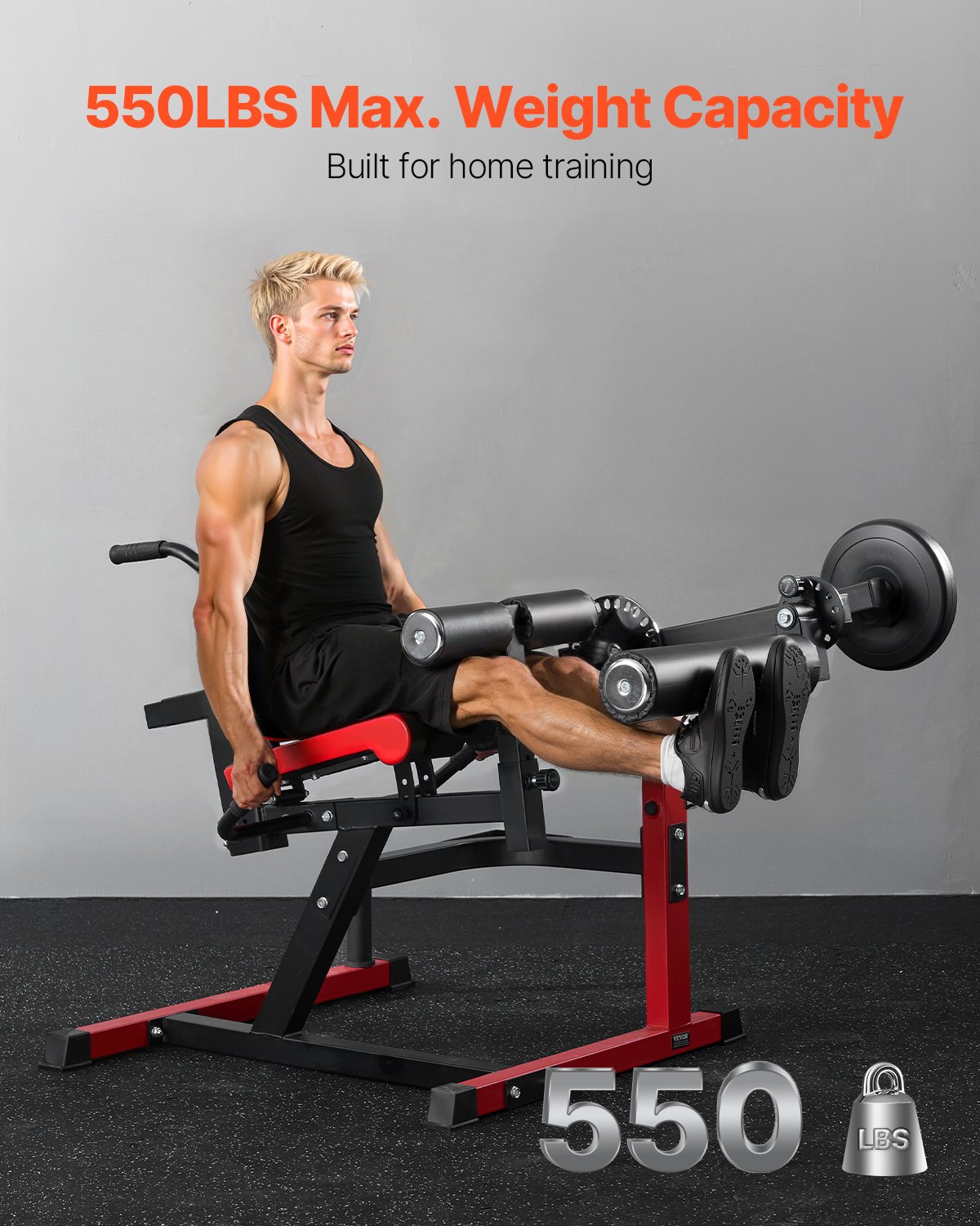 VEVOR Máquina de Extensión y Curl de Piernas, para Ejercicios Especiales de la Parte Inferior del Cuerpo, Banco de Entrenamiento para Gimnasio en Casa, Capacidad de 259 kg, 1065 x 997 x 965 mm