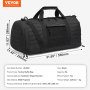 VEVOR Bolsa de Viaje Táctica Grande de Equipo Deportivo 550 x 290 x 280 mm 45 L con Diseño Molle y Compartimento para Zapatos, Bolsa de Viaje Militar Bolsa de Equipo para Viaje, Deportes, Negro