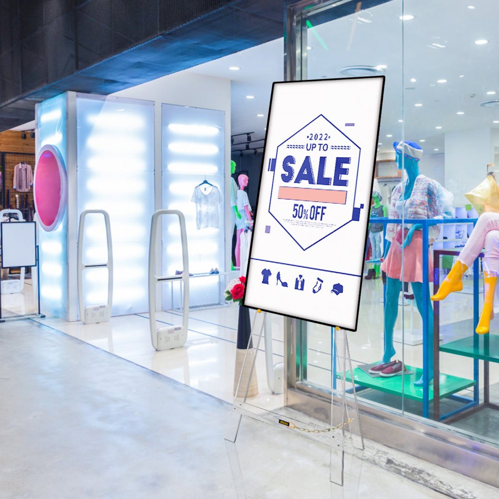 VEVOR Caballete de Pintura Ajustable 58"x22"x15/22/29/36" Soporte de Caballete 4,7kg Caballete de Exhibición con Material de Acrílico Duradero y Transparente para Bodas, Bailes, Producciones Teatrales