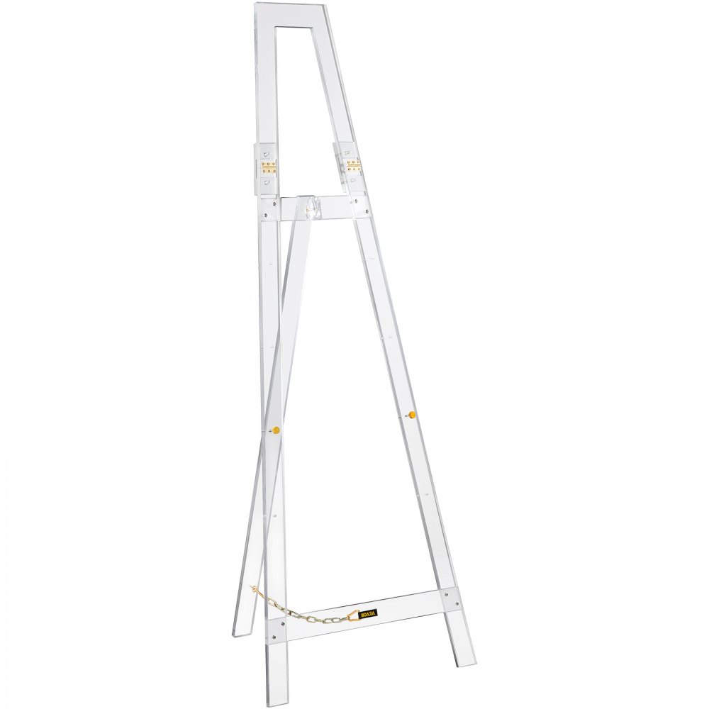 VEVOR Caballete de Pintura Ajustable 58"x22"x15/22/29/36" Soporte de Caballete 4,7kg Caballete de Exhibición con Material de Acrílico Duradero y Transparente para Bodas, Bailes, Producciones Teatrales