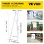 VEVOR Caballete de Pintura Ajustable 58"x22"x15/22/29/36" Soporte de Caballete 4,7kg Caballete de Exhibición con Material de Acrílico Duradero y Transparente para Bodas, Bailes, Producciones Teatrales
