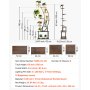 VEVOR Soporte para Plantas con Luz de Cultivo 9 Niveles Alto de 166 cm, Forma de Media Luna, Estante con Luz para Plantas, 3 Temporizadores y 10 Niveles de Brillo, para Sala de Estar, Balcón
