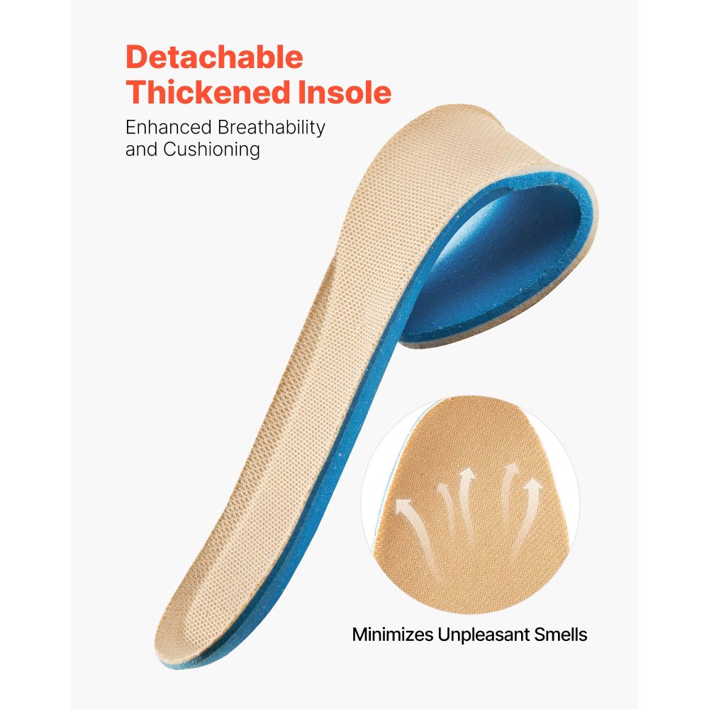 VEVOR Botas Tácticas Militares Hombre, 203 mm, de Cuero y Tela Oxford 1000D, Ligeras y Transpirables, con Cremallera Lateral, para Motociclista, Seguridad al Aire Libre, Talla 10,5 EE. UU., Arena