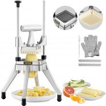 VEVOR VEOVR Cortadora de Patatas Fritas Hoja de 3/8, Cortadora de Frutas y  Verduras, Picadora Comercial de Frutas y Verduras para Cortar Verduras,  Frutas, Pepinos, Patatas, Cebollas, Setas, Manzanas