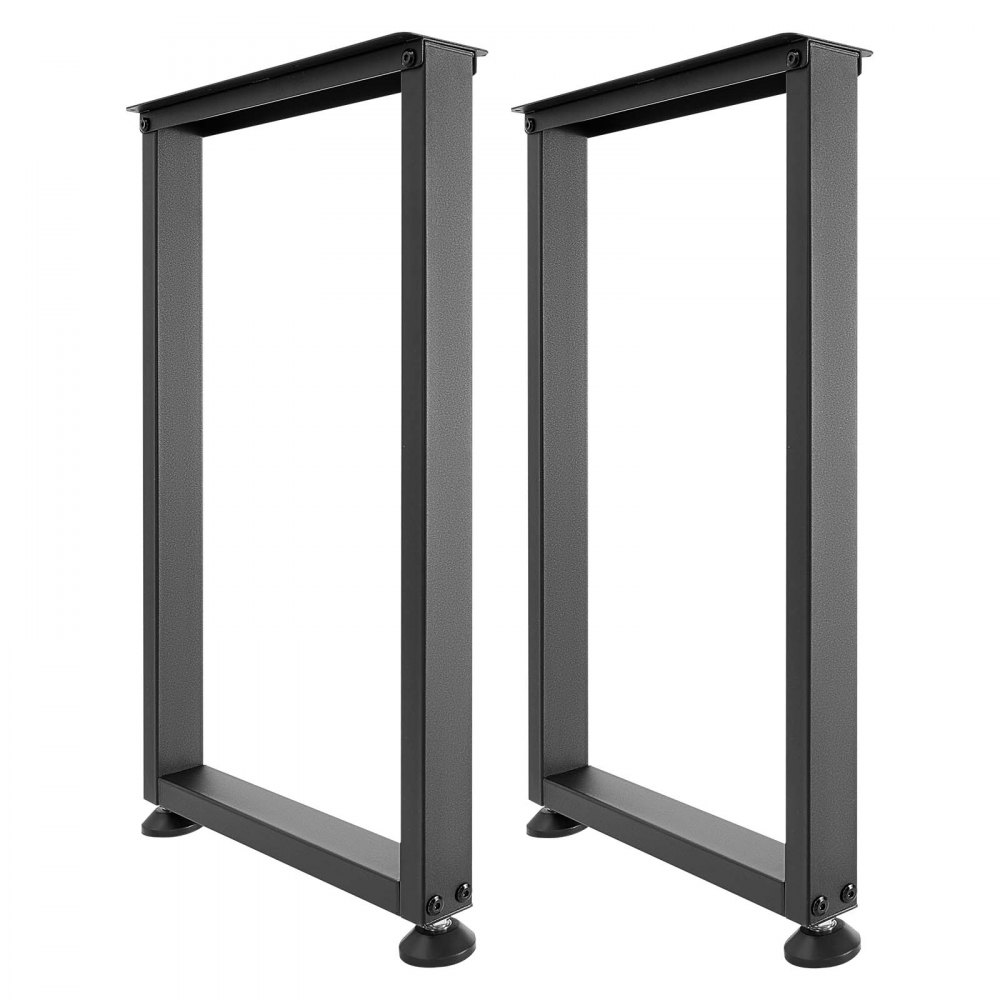 VEVOR Patas de Mesa Cuadradas de Acero al Carbono, Capacidad Máxima 1000 kg, 740 x 450 mm, Negro, Juego de 2 Patas con Kit de Herrajes para Muebles, Escritorio, Banco de Trabajo, Mesa de Bar y Oficina