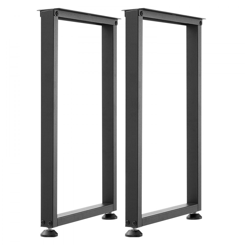 VEVOR Patas de Mesa Cuadradas de Acero al Carbono, Capacidad Máxima 1000 kg, 740 x 450 mm, Negro, Juego de 2 Patas con Kit de Herrajes para Muebles, Escritorio, Banco de Trabajo, Mesa de Bar y Oficina