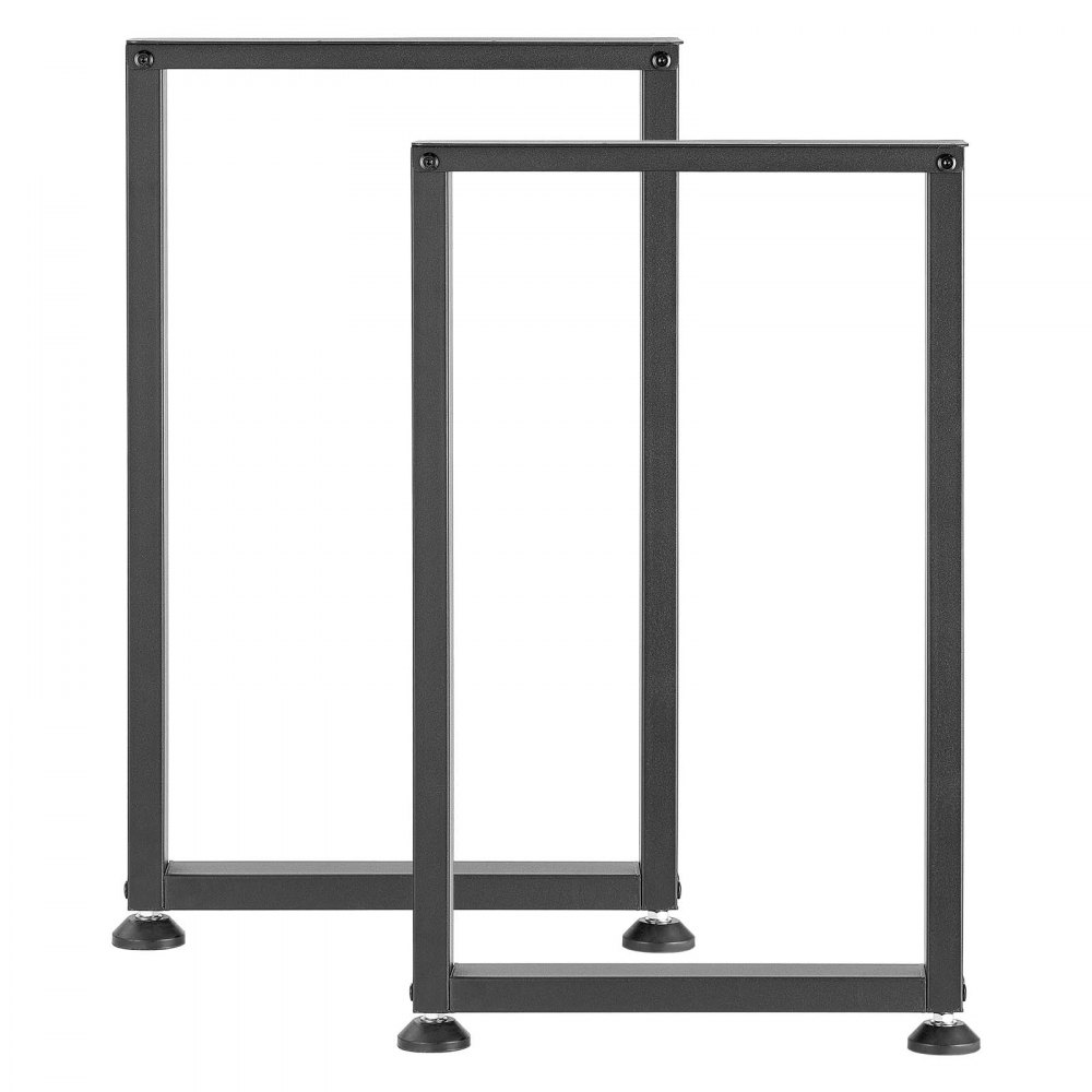 VEVOR Patas de Mesa Cuadradas de Acero al Carbono, Capacidad Máxima 1000 kg, 740 x 450 mm, Negro, Juego de 2 Patas con Kit de Herrajes para Muebles, Escritorio, Banco de Trabajo, Mesa de Bar y Oficina