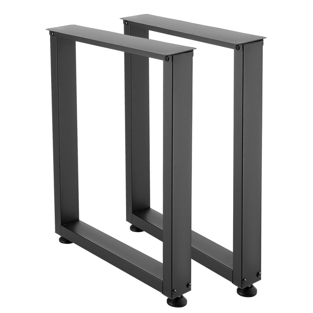 VEVOR Patas de Mesa Cuadradas de Acero al Carbono, Capacidad Máxima 1000 kg, 750 x 600 mm, Negro, Juego de 2 Patas con Kit de Herrajes para Banco de Trabajo, Escritorio, Muebles, Oficina y Mesa de Bar