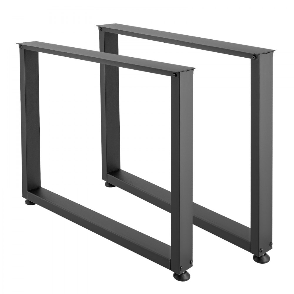 VEVOR Patas de Mesa Cuadradas de Acero al Carbono, Capacidad Máxima 1000 kg, 750 x 900 mm, Negro, Juego de 2 Patas con Kit de Herrajes para Banco de Trabajo, Muebles, Escritorio, Mesa de Bar y Oficina