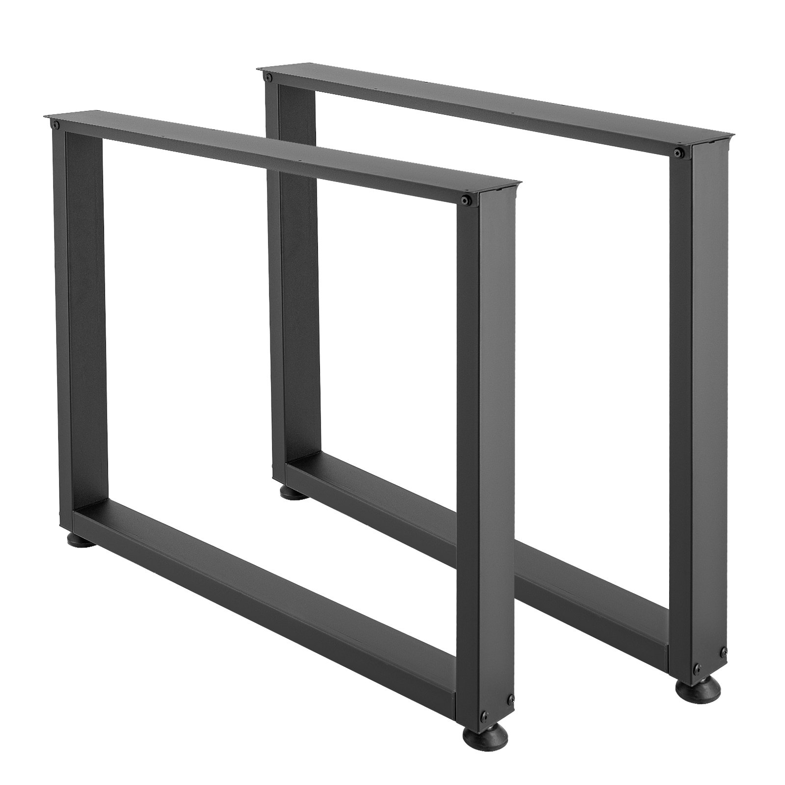 VEVOR Patas de Mesa Cuadradas de Acero al Carbono, Capacidad Máxima 1000 kg, 750 x 900 mm, Negro, Juego de 2 Patas con Kit de Herrajes para Banco de Trabajo, Muebles, Escritorio, Mesa de Bar y Oficina
