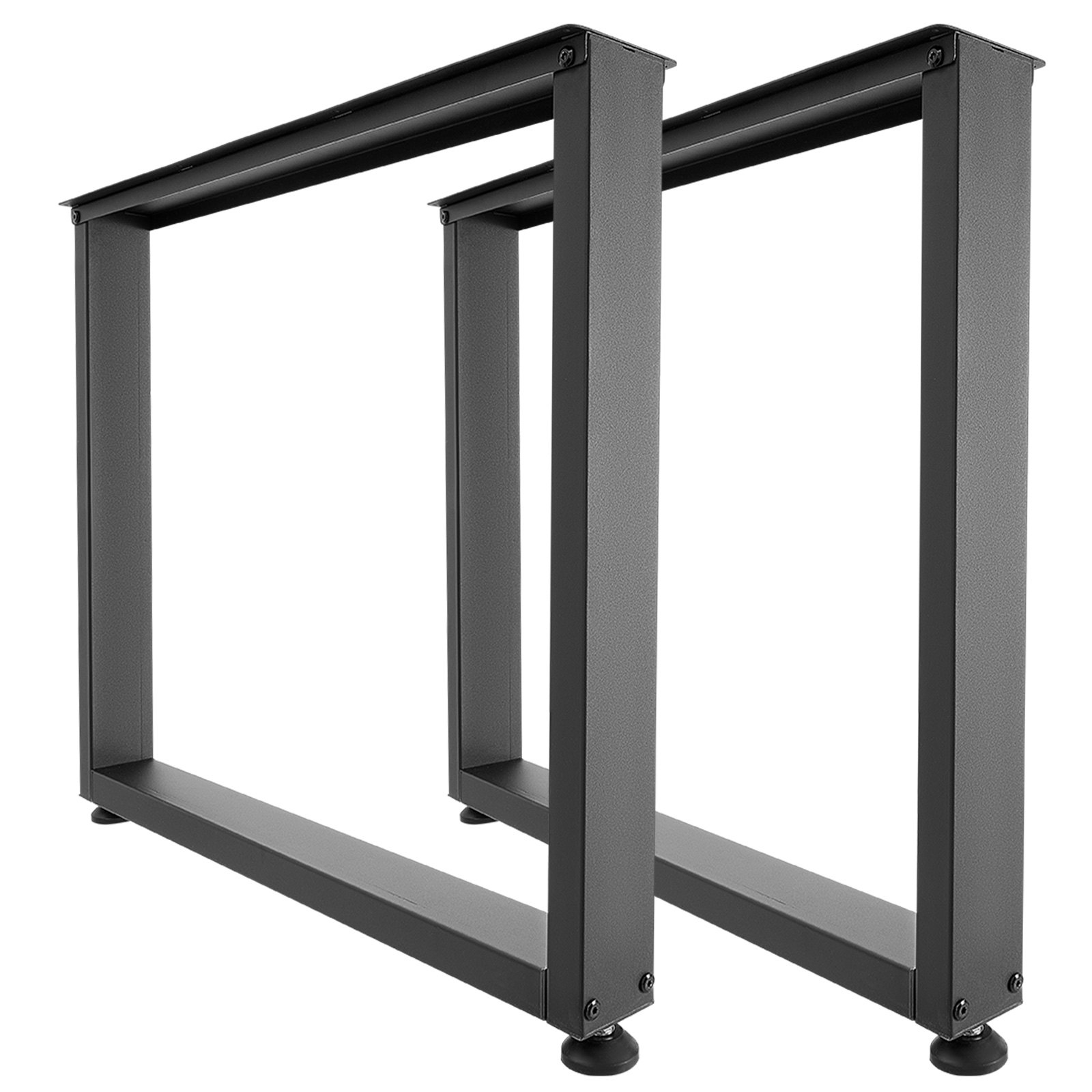 VEVOR Patas de Mesa Cuadradas de Acero al Carbono, Capacidad Máxima 1000 kg, 750 x 900 mm, Negro, Juego de 2 Patas con Kit de Herrajes para Banco de Trabajo, Muebles, Escritorio, Mesa de Bar y Oficina