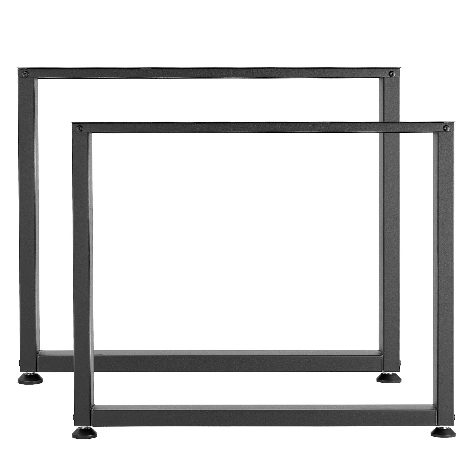 VEVOR Patas de Mesa Cuadradas de Acero al Carbono, Capacidad Máxima 1000 kg, 750 x 900 mm, Negro, Juego de 2 Patas con Kit de Herrajes para Banco de Trabajo, Muebles, Escritorio, Mesa de Bar y Oficina