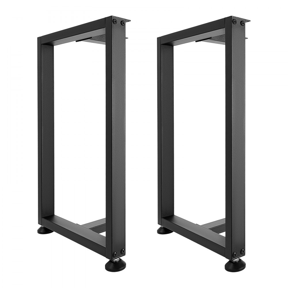 VEVOR Patas de Mesa en Forma de T de Acero al Carbono, Capacidad Máxima 1000 kg, 740 x 450 mm, Juego de 2 Patas Cuadradas con Kit de Herrajes para Muebles, Escritorio, Mesa de Bar y Banco de Trabajo
