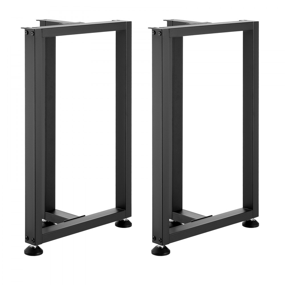 VEVOR Patas de Mesa en Forma de T de Acero al Carbono, Capacidad Máxima 1000 kg, 740 x 450 mm, Juego de 2 Patas Cuadradas con Kit de Herrajes para Muebles, Escritorio, Mesa de Bar y Banco de Trabajo