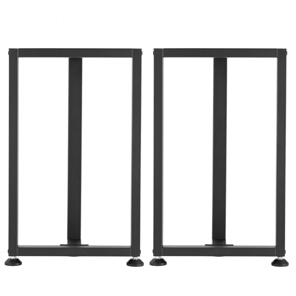 VEVOR Patas de Mesa en Forma de T de Acero al Carbono, Capacidad Máxima 1000 kg, 740 x 450 mm, Juego de 2 Patas Cuadradas con Kit de Herrajes para Muebles, Escritorio, Mesa de Bar y Banco de Trabajo