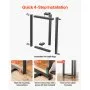 VEVOR Patas de Mesa en Forma de T de Acero al Carbono, Capacidad Máxima 1000 kg, 740 x 450 mm, Juego de 2 Patas Cuadradas con Kit de Herrajes para Muebles, Escritorio, Mesa de Bar y Banco de Trabajo