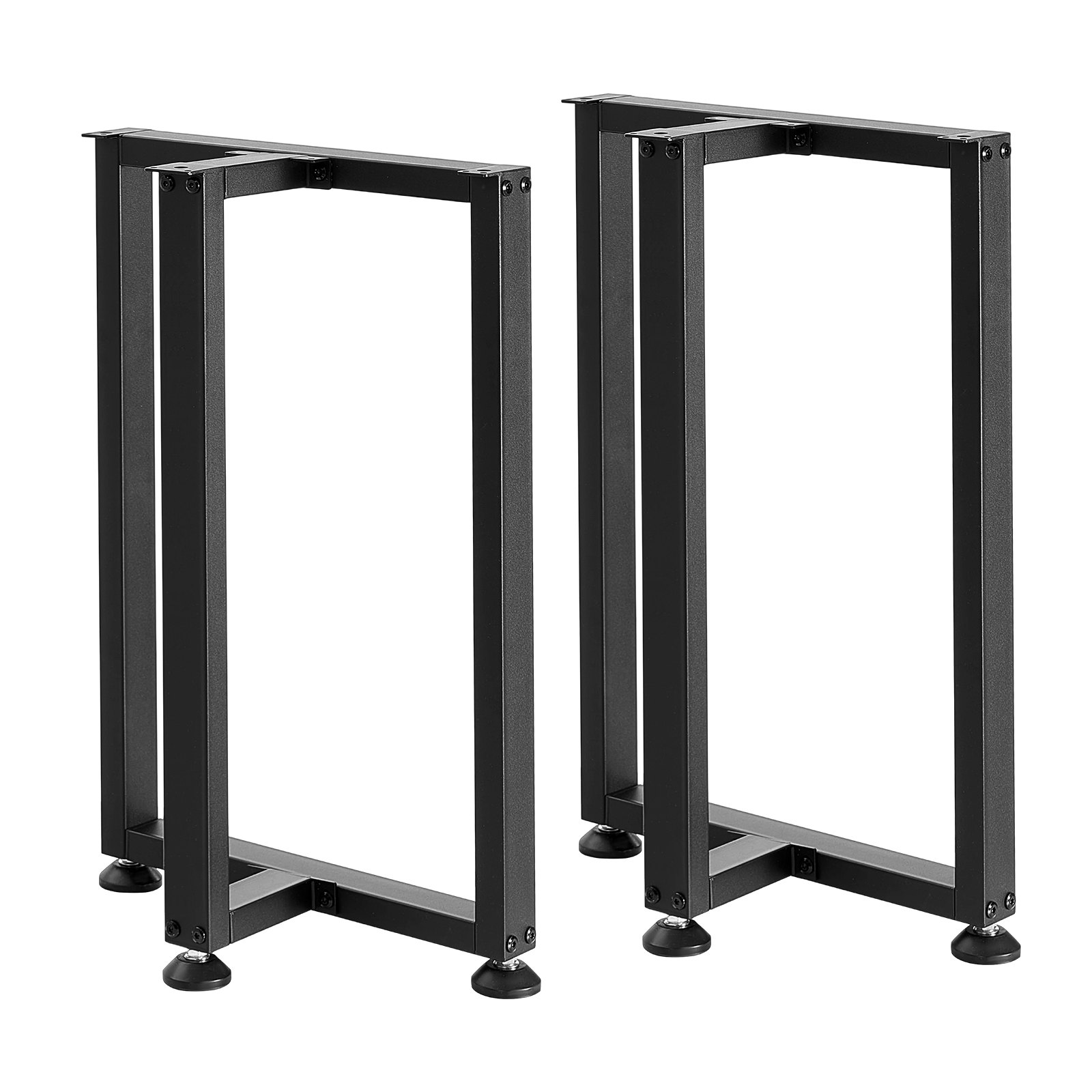VEVOR Patas de Mesa en Forma de T de Acero al Carbono, Capacidad Máxima 1000 kg, 740 x 450 mm, Juego de 2 Patas Cuadradas con Kit de Herrajes para Muebles, Escritorio, Mesa de Bar y Banco de Trabajo