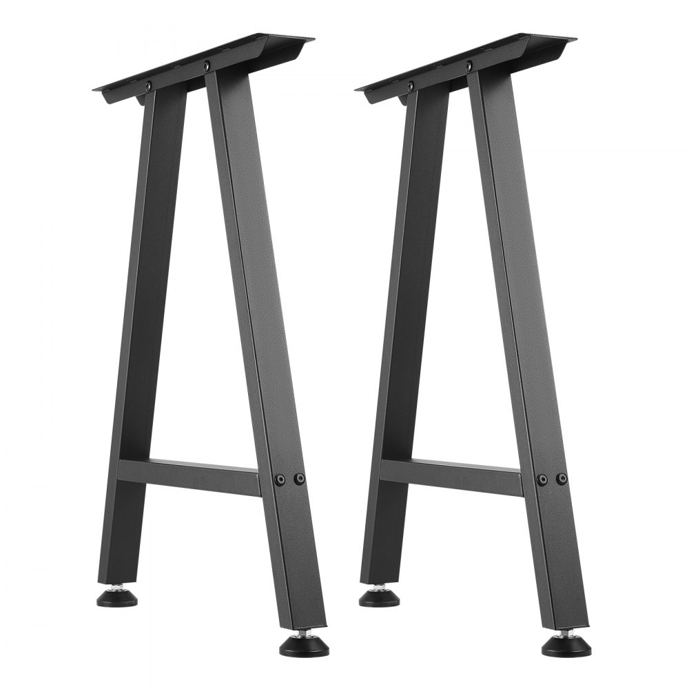VEVOR Patas de Mesa en Forma de Trapecio, de Acero al Carbono, 750 x 550 mm, Capacidad Máxima 1000 kg, Juego de 2 Patas con Kit de Herrajes para Muebles, Escritorio, Mesa de Bar y Banco de Trabajo