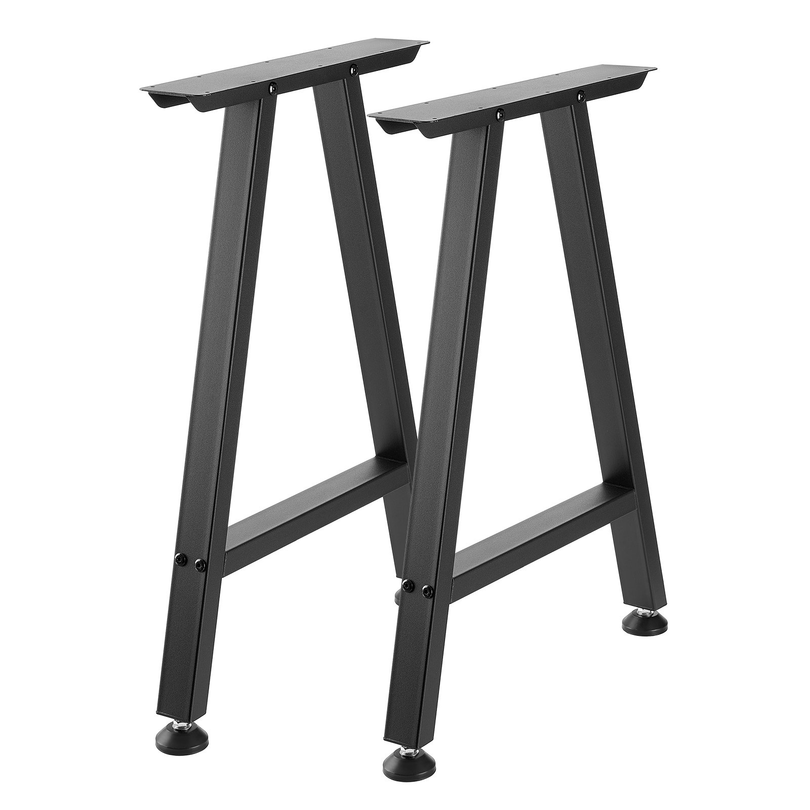 VEVOR Patas de Mesa en Forma de Trapecio, de Acero al Carbono, 750 x 550 mm, Capacidad Máxima 1000 kg, Juego de 2 Patas con Kit de Herrajes para Muebles, Escritorio, Mesa de Bar y Banco de Trabajo