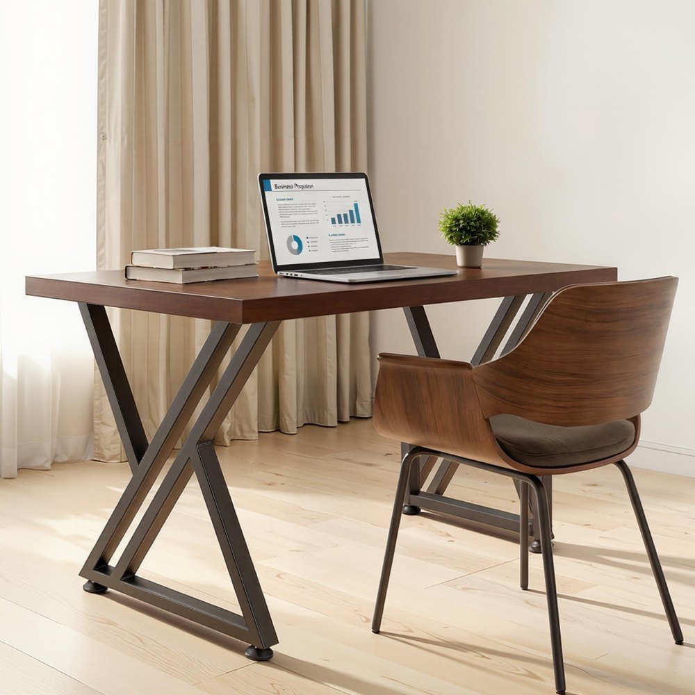VEVOR Patas de Mesa en Forma de Z de Acero al Carbono, 740 x 610 mm, Capacidad Máxima 1000 kg, Juego de 2 Patas con Kit de Herrajes para Muebles, Oficina, Banco de Trabajo, Mesa de Bar y Escritorio