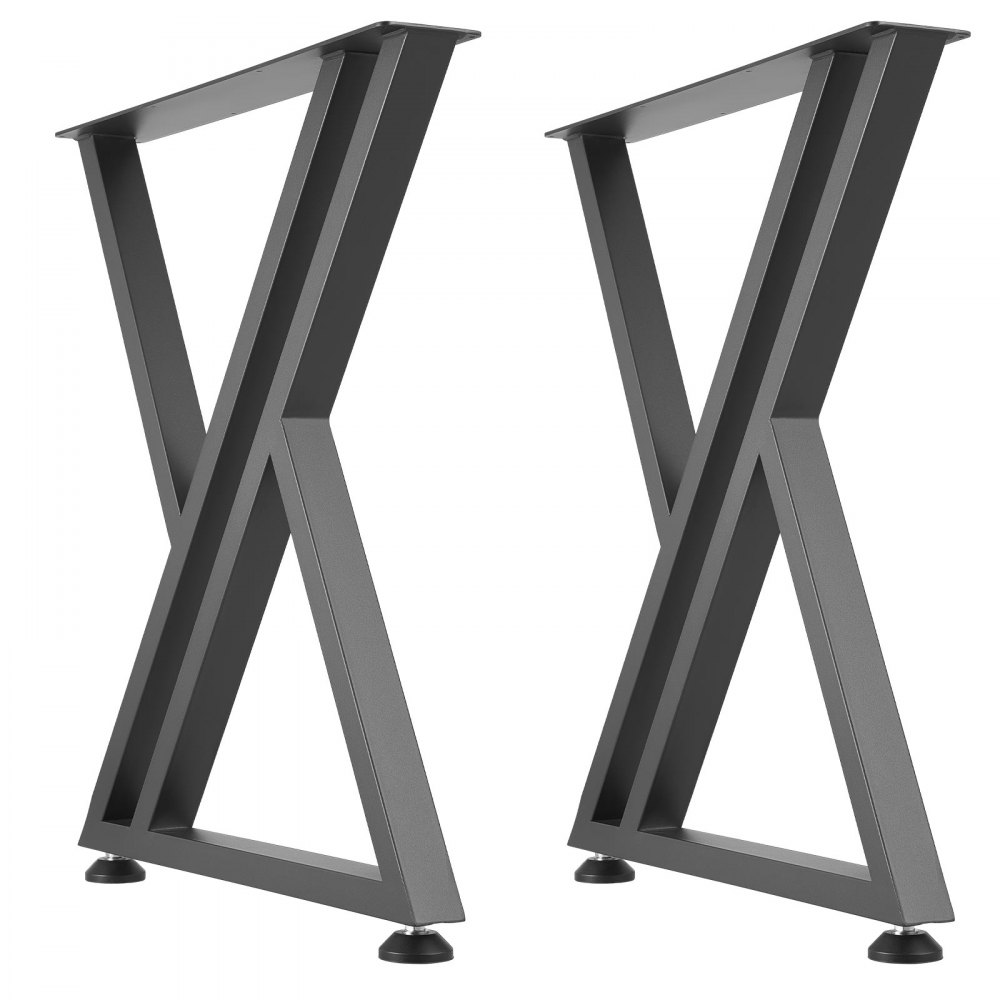 VEVOR Patas de Mesa en Forma de Z de Acero al Carbono, 740 x 610 mm, Capacidad Máxima 1000 kg, Juego de 2 Patas con Kit de Herrajes para Muebles, Oficina, Banco de Trabajo, Mesa de Bar y Escritorio