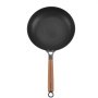 VEVOR Sartén de Hierro Fundido, Juego 3 uds 205, 265 y 310 mm, Antiadherente con Mango de Madera Desmontable, Precurada, para Cocina de Gas, Eléctrica e Inducción, a Cocineros Apasionados, Negro