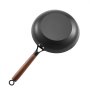 VEVOR Sartén de Hierro Fundido, Juego 3 uds 205, 265 y 310 mm, Antiadherente con Mango de Madera Desmontable, Precurada, para Cocina de Gas, Eléctrica e Inducción, a Cocineros Apasionados, Negro