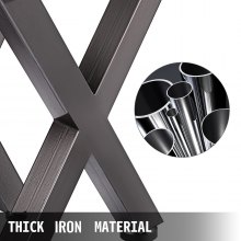 VEVOR Patas de Mesa, 720 x 600 mm Mesa de Comedor de Metal en Forma de X Escritorio Negro, Conjunto de 2 Patas de Mesa de Acero de Calidad, Patas para Muebles Tienda de Café Bar de Oficina en Casa