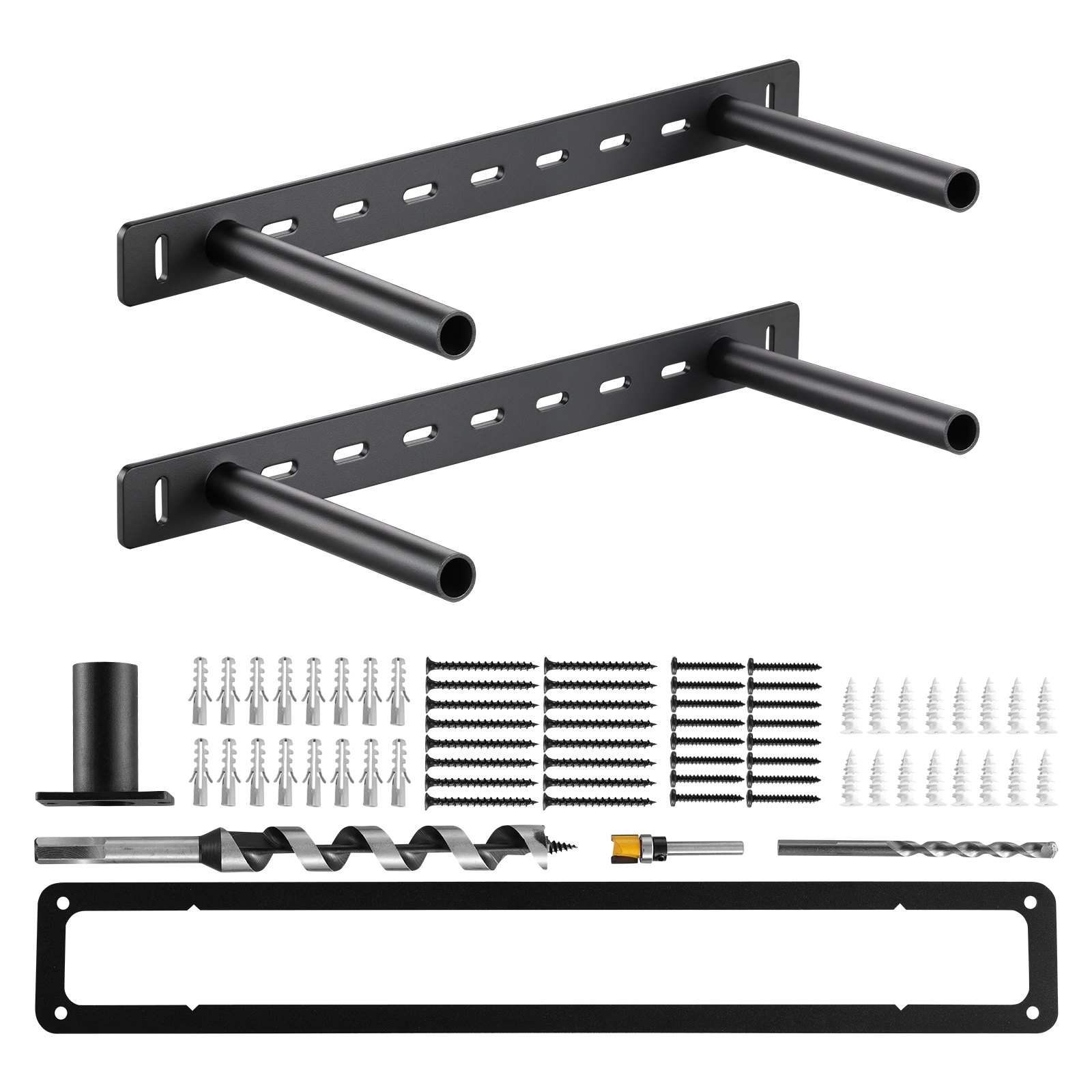 VEVOR Soportes Flotantes para Estantes de Alta Resistencia, Paquete de 2, Soporte Oculto Resistente, Capacidad de Peso de 68 kg para Montaje en Pared, Instalación Fácil, 406,4 x 157,4 x 38,1 mm