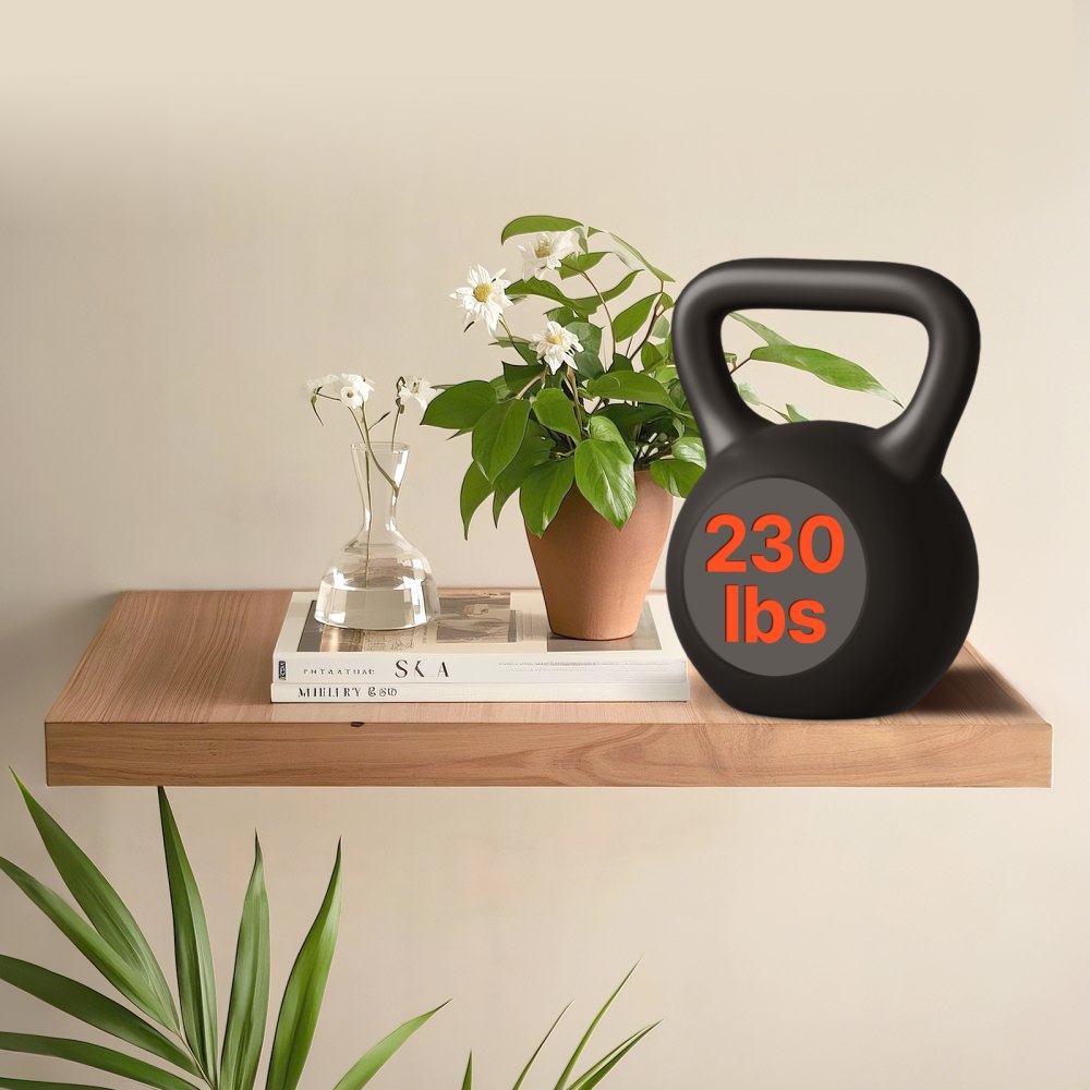 VEVOR Soportes Flotantes Duraderos para Estantes de Alta Resistencia, 1 Pieza, 1168,4 x 157,4 x 76,2 mm, Soporte Oculto, Capacidad de Peso 104 kg para Montaje en Pared, Amplia Aplicación, Negro