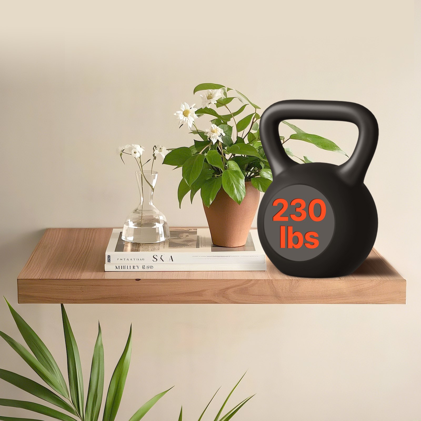 VEVOR Soportes Flotantes Duraderos para Estantes de Alta Resistencia, 1 Pieza, 1168,4 x 157,4 x 76,2 mm, Soporte Oculto, Capacidad de Peso 104 kg para Montaje en Pared, Amplia Aplicación, Negro