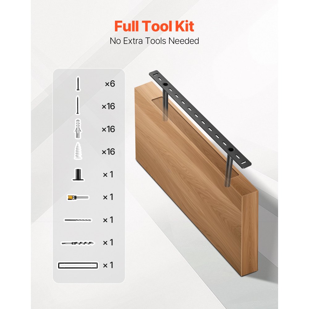 VEVOR Soportes Flotantes para Estantes de Alta Resistencia, 2 uds, 558,4 x 157,4 x 38,1 mm, Soporte Oculto para Estantes de Alta Resistencia, Capacidad de Peso de 150 kg para Montaje en Pared