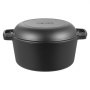VEVOR Horno Holandés de Hierro Fundido, 2 en 1 con Tapa, 4,73 L, con Cesta de Fermentación y Accesorios, Compatible con Horno de Pan de 260 °C, para 3 a 5 Personas a la Vez, 322 x 260 x 165 mm