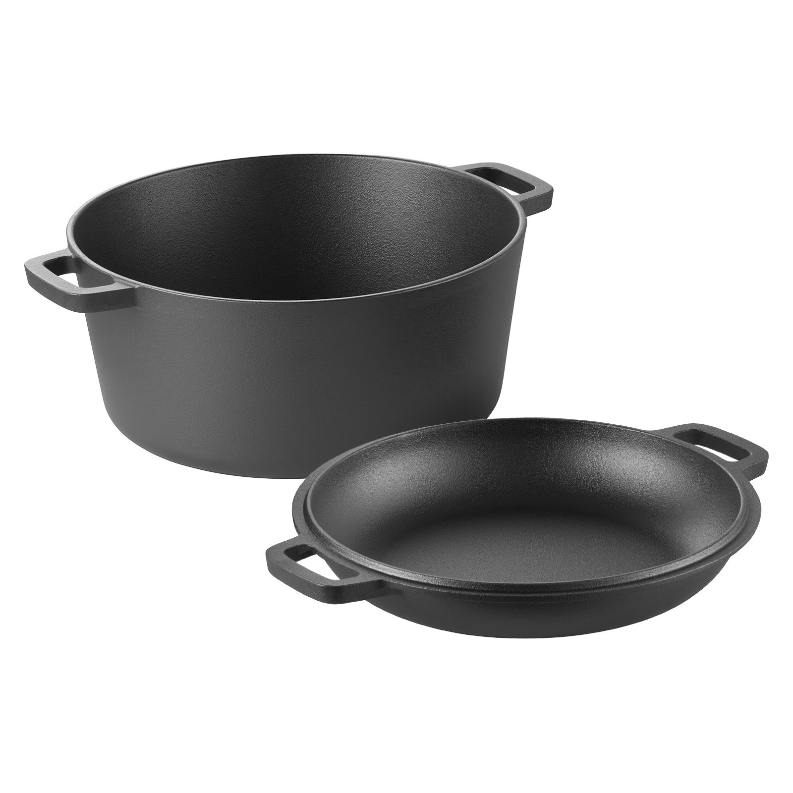 VEVOR Horno Holandés de Hierro Fundido, 2 en 1 con Tapa, 4,73 L, con Cesta de Fermentación y Accesorios, Compatible con Horno de Pan de 260 °C, para 3 a 5 Personas a la Vez, 322 x 260 x 165 mm
