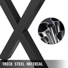 VEVOR Patas de Mesa, 720 X 600 mm Mesa de Comedor de Metal en Forma de X Escritorio Negro, Conjunto de 2 Patas de Mesa de Acero de Calidad, Patas para Muebles Tienda de Café Bar de Oficina en Casa