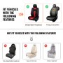 VEVOR Fundas de Asiento Universales Delanteros, 2 Fundas de Asiento de Piel Sintética, Diseño Semicerrado, Reposacabezas Desmontable y Compatible con Airbag, para la Mayoría de los Coches, Negro