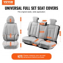 VEVOR Fundas para Asientos Delanteros y Traseros Universales para Asientos de Automóvil, Juego Completo de Asientos, 13 Piezas de Fundas para Asientos de Piel Sintética, para los Autos, Gris