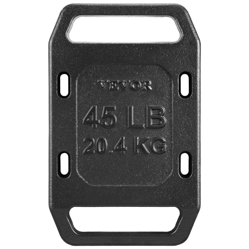 VEVOR Placa con Peso de Hierro Fundido de 20,4 kg, Disco de Peso con Mango Liso para Mochilas, Acabado Texturizado para Senderismo, Balanceo, Entrenamiento de Fuerza, Entrenamiento Físico, 1 Pieza