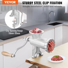 VEVOR Picadora de Carne Manual de Hierro Fundido Picadora Manual de Manivela 2 Placas de Picado de 5 y 8 mm Empujador de Salchichas Fijación Firme Mediante Abrazadera para Carnicería a Domicilio