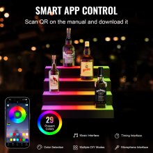 VEVOR Estante de Exhibición Botellas Licor Luz LED 400 x 300 x 177 ±5 mm 3 Capas