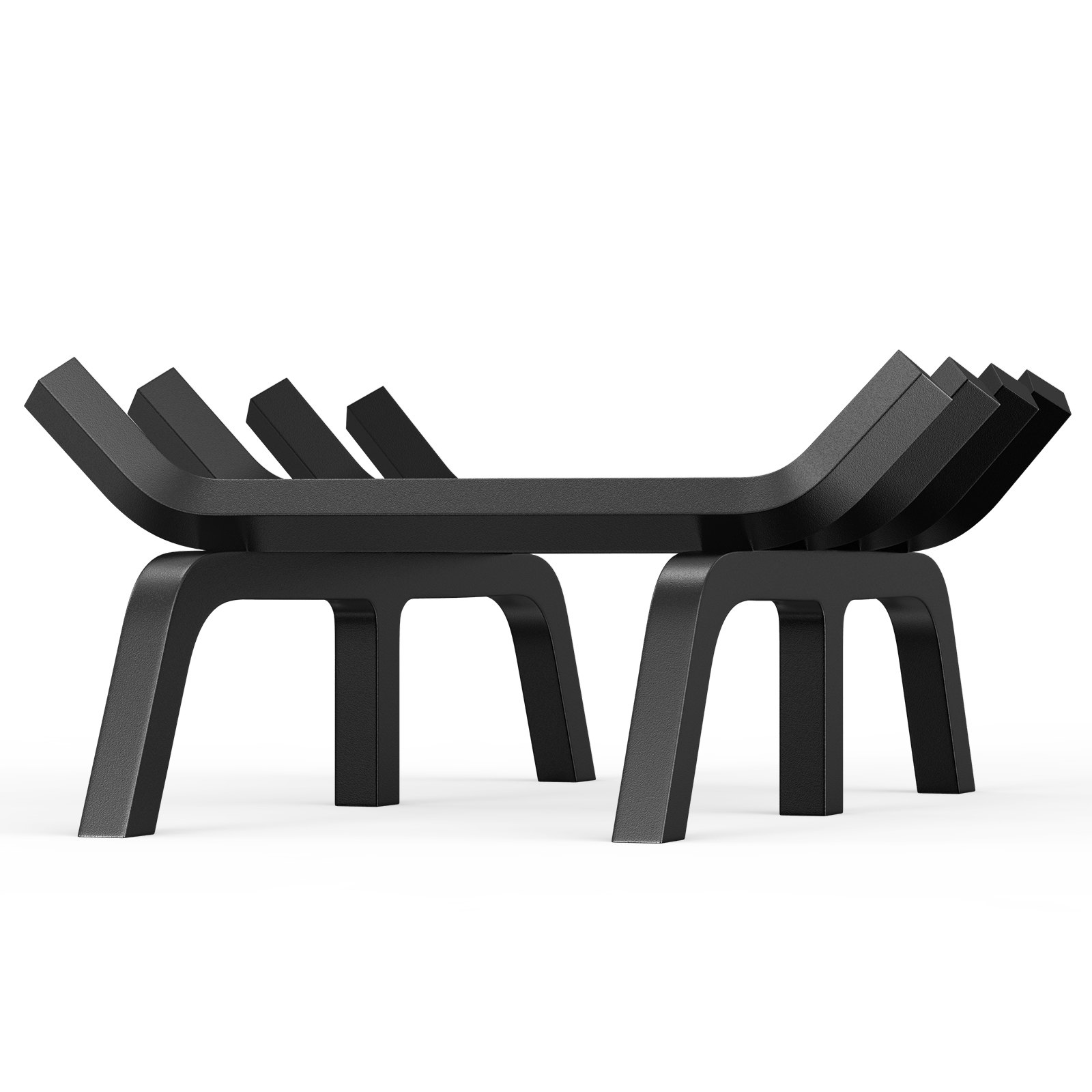 VEVOR Rejilla para Leña para Chimenea 46 cm Soporte para Leña con 6 Patas de Apoyo Barras de Acero con Recubrimiento en Polvo Sólido 19 x 19 mm Soporte para Rejilla para Leña para Chimenea