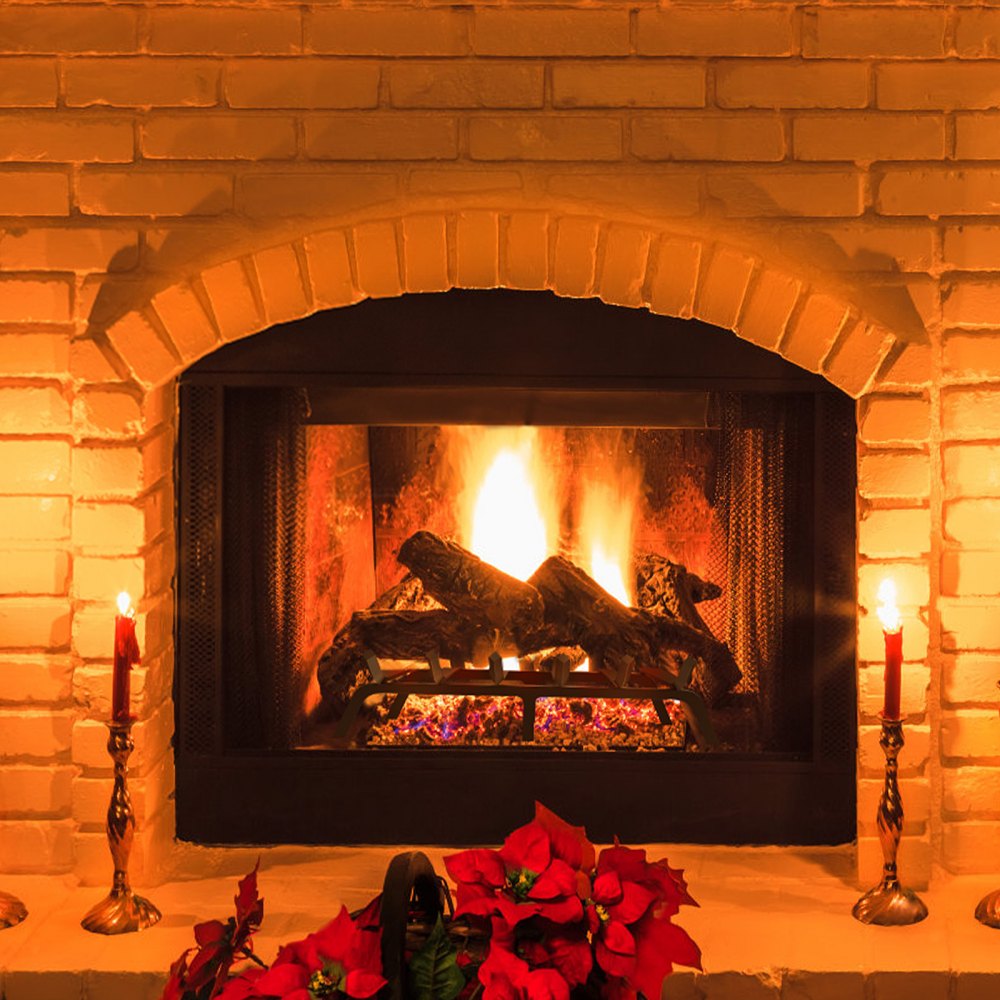 VEVOR Rejilla para leña para chimenea, 686 mm con 6 patas de soporte, barras de acero macizo con recubrimiento en polvo de 19 mm, estante para leña para chimenea interior y exterior