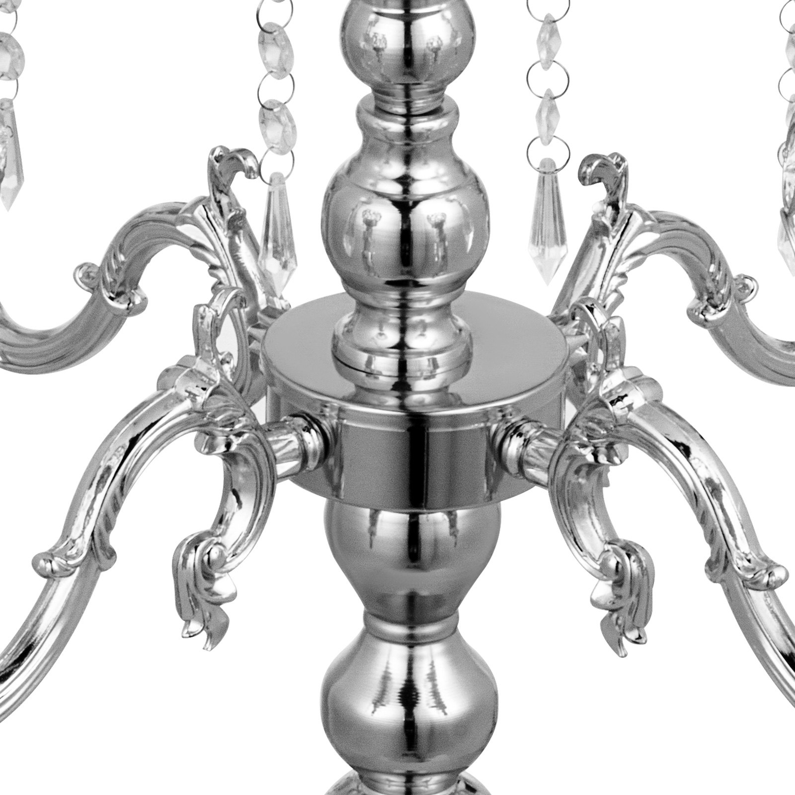 Candelabro De 5 Brazos Candelabro Gótico Con Bolas De Cristal Color Plata