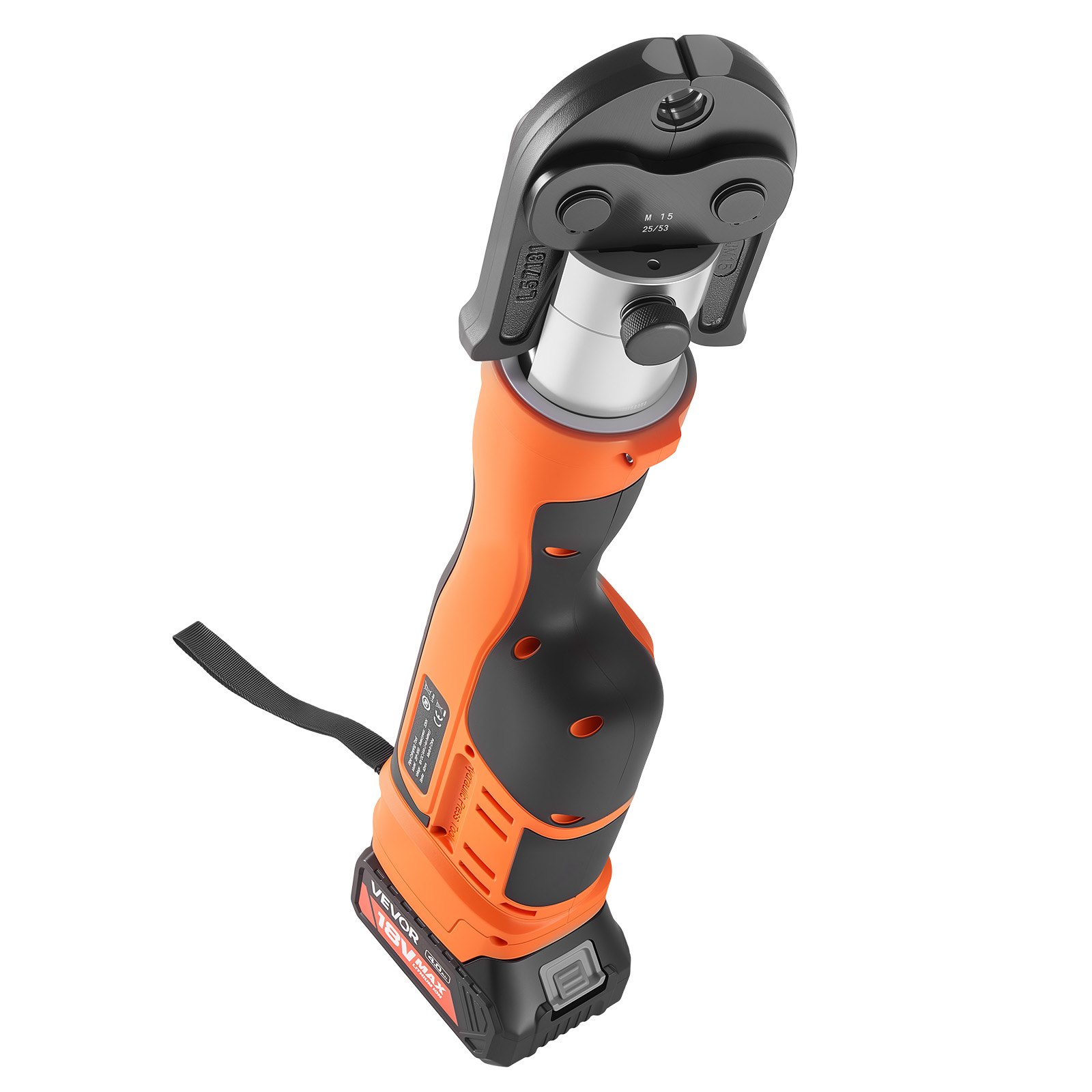 VEVOR Herramienta de Prensado de Tuberías 32 kN 18 V, Juego de Herramientas de Prensado para Tubos con Mordazas M15 M22 M28 Perfil M, Prensadora Inalámbrica para Fontanería Incluye Baterías Cargador