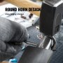 Manos forjando metal sobre yunque VEVOR con diseño de cuerno redondo, martillo en movimiento.